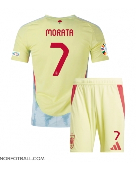 Billige Fotballdrakt Spania Alvaro Morata #7 Replika Bortedraktsett Barn EM 2024 Kortermet (med bukser)